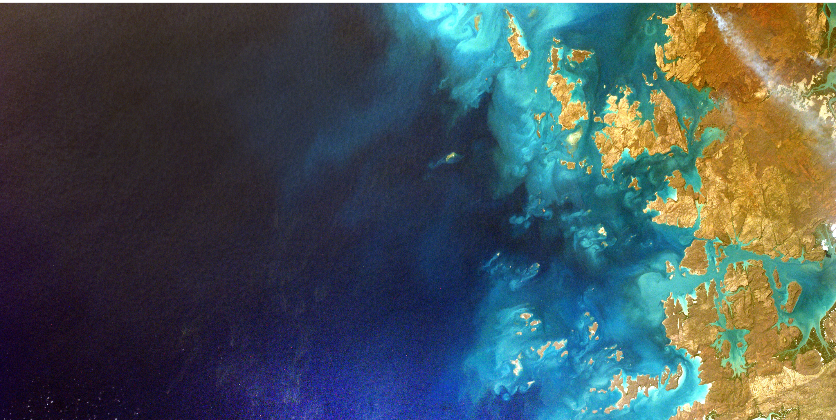 a picture of a coast from space