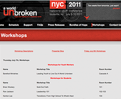NYC 2011 workshop website