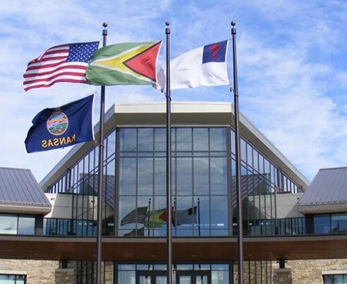 La bandera nacional de Guyana contiene cinco colores simbólicos. El verde representa a la agricultura y los bosques. El blanco simboliza los ríos y el agua. El oro refleja la riqueza mineral del país.El negro representa la capacidad de resistencia, y el rojo el ardor y el dinamismo.