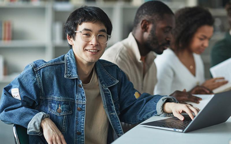 Student with laptop