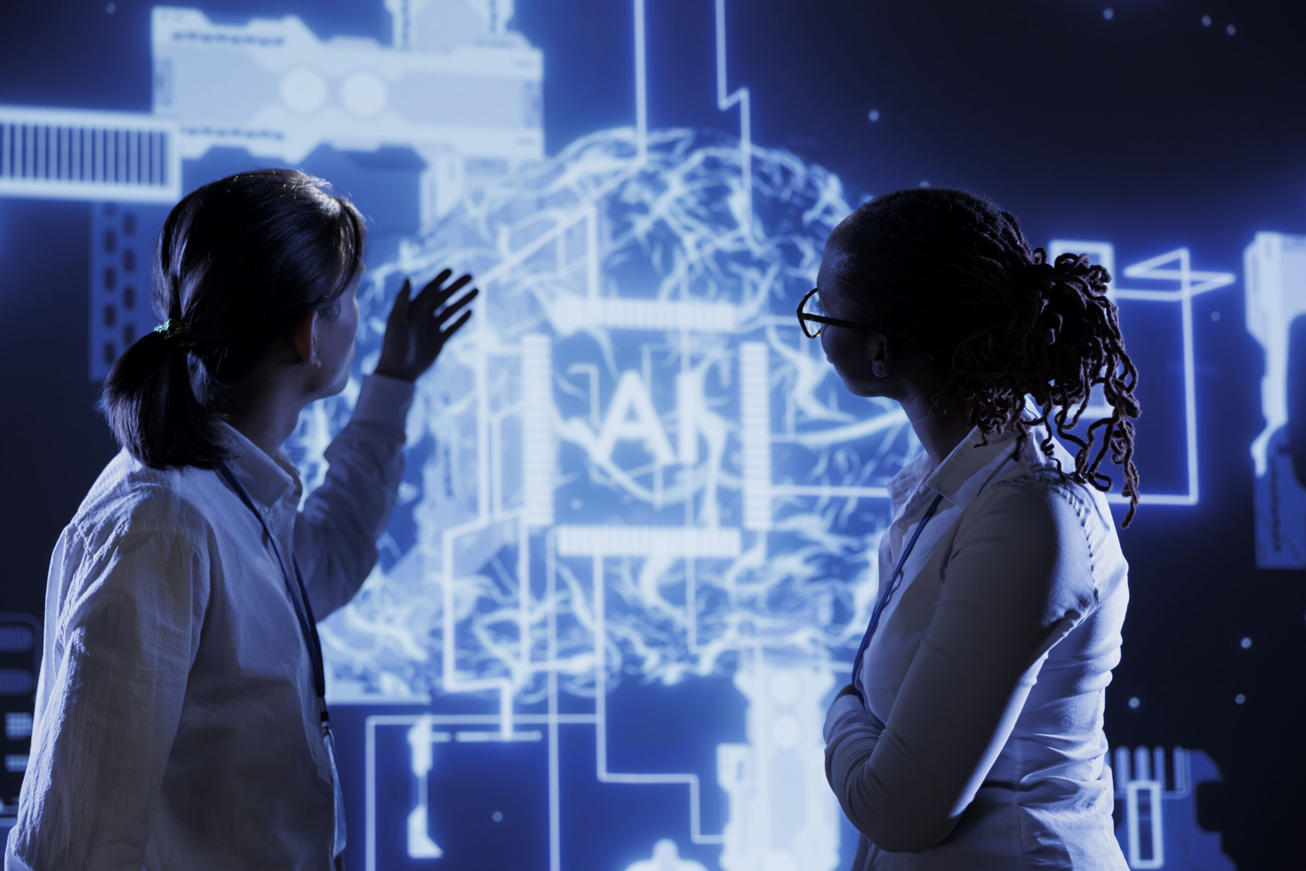 Coworkers oversee AI neural network