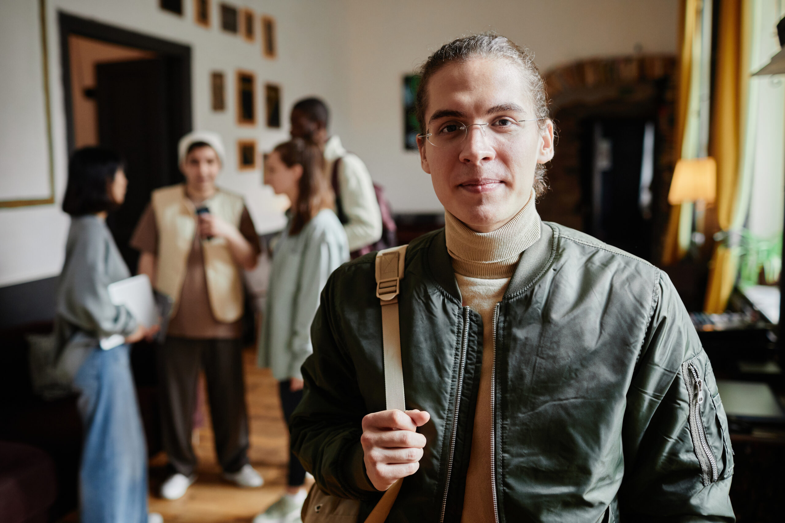 Teenager studying at the university